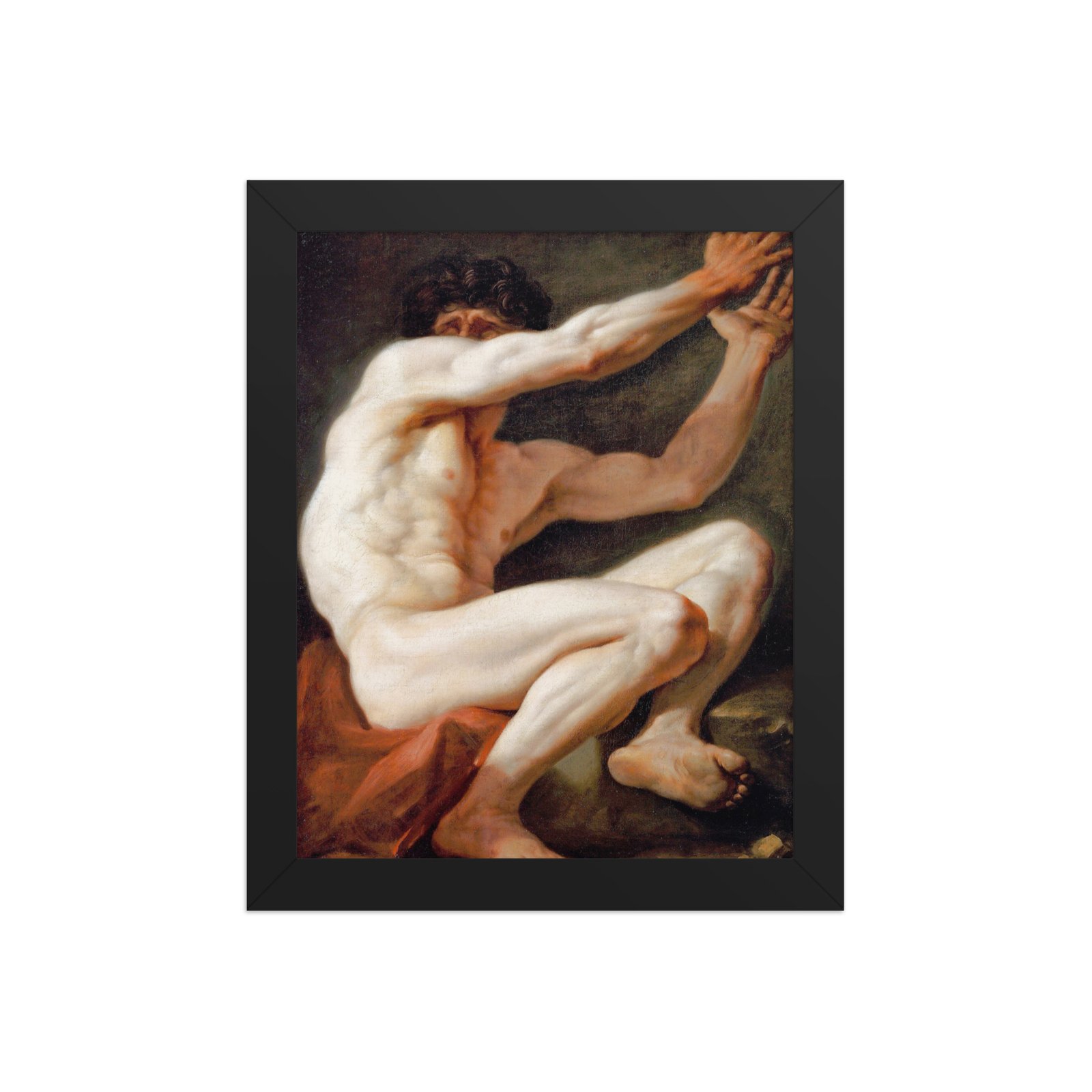 Sitting Male Nude Fine Art Framed Poster