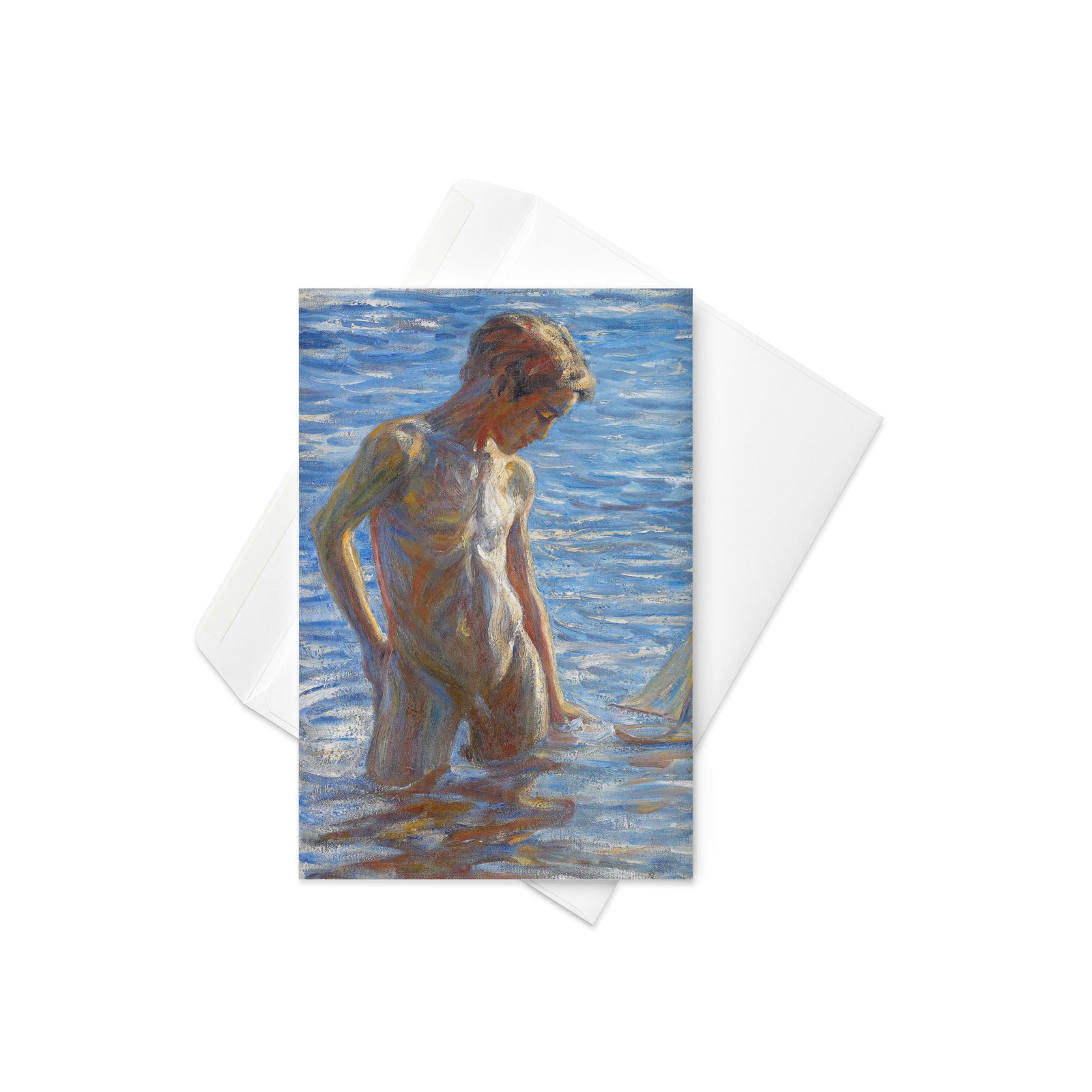 Bathing Boy Fine Art Greetings Card