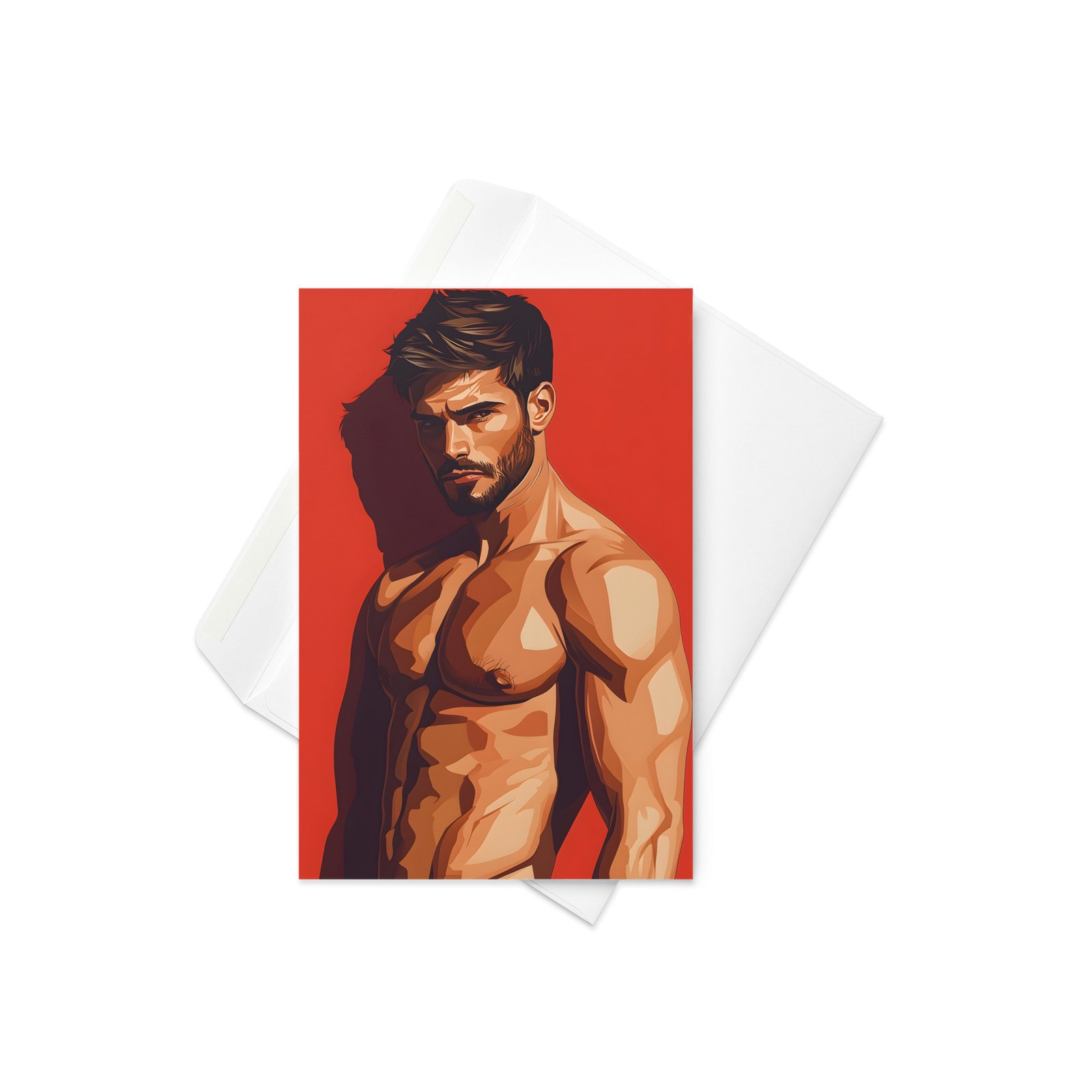 Red Dawn AI Art Greetings Card
