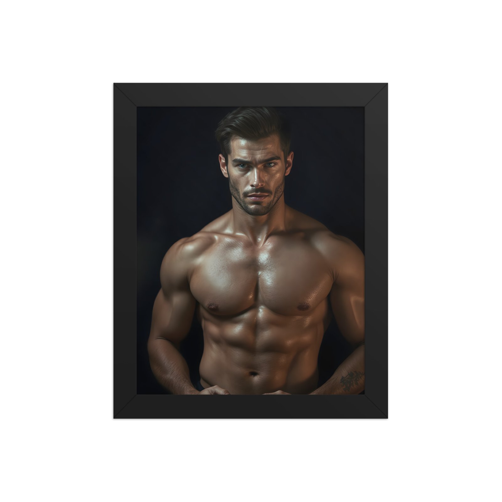 Oiled Up Hot Guy Framed Poster
