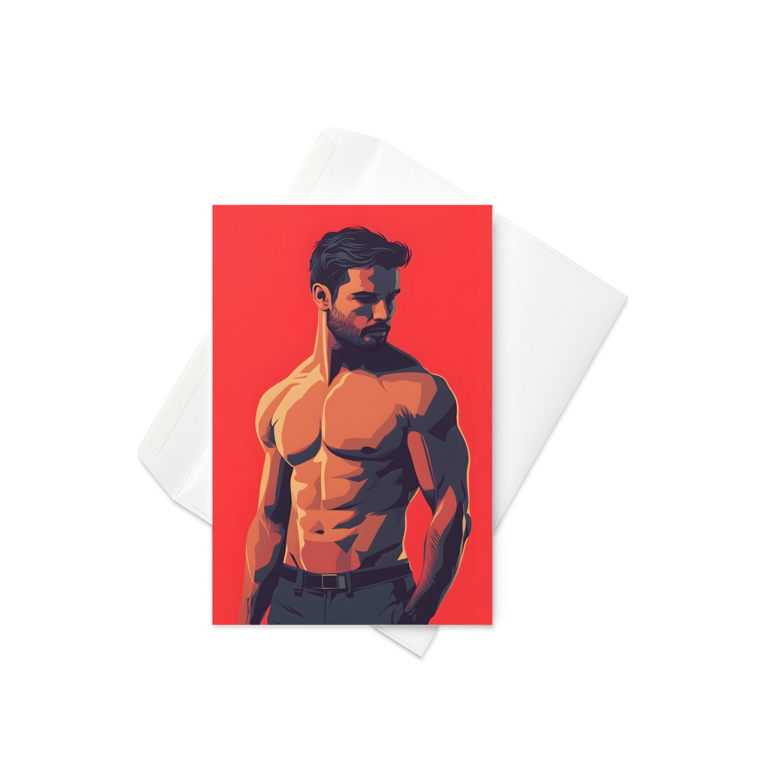 Belt and Bulges Greetings Card