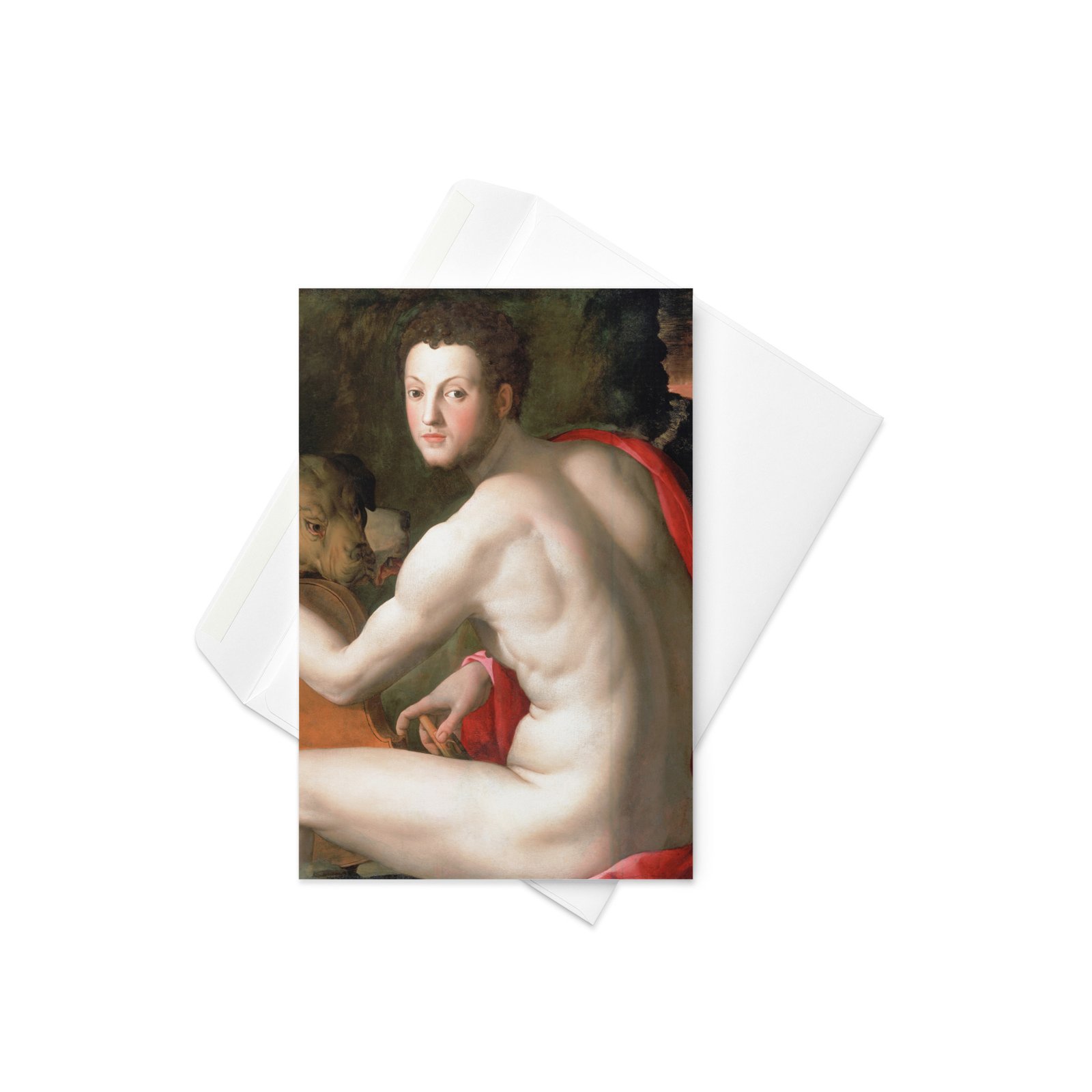 Portrait of Cosimo I de’ Medici as Orpheus Fine Art Greetings Card