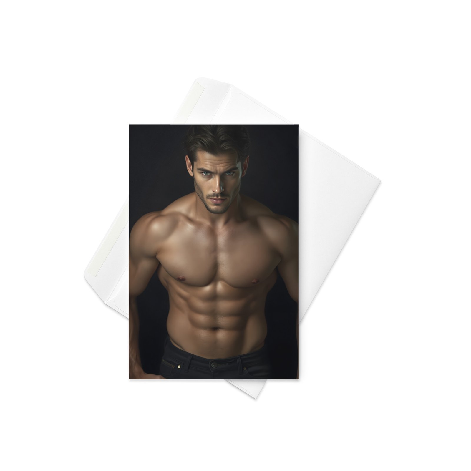 Mean and Moody Hot Guy Greetings Card
