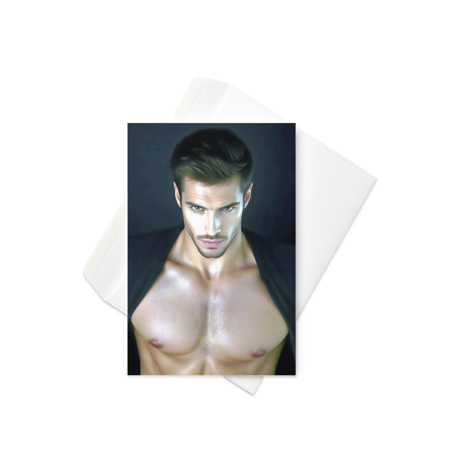 Sultry Stare Hot Guy Greetings Card