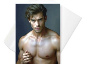 shirtless guy birthday card
