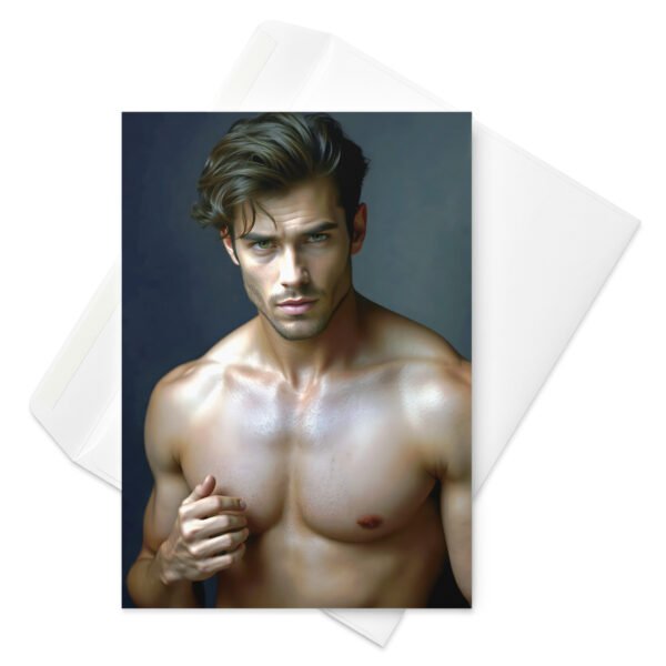 shirtless guy birthday card