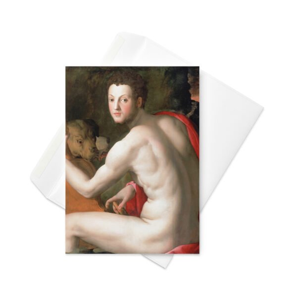 Portrait of Cosimo I de' Medici as Orpheus Fine Art Greetings Card - Image 3