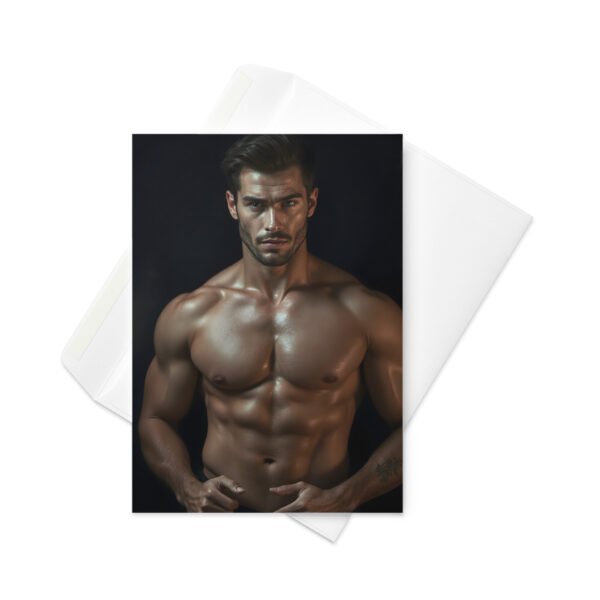 Oiled Up Hot Guy Greetings Card - Image 3