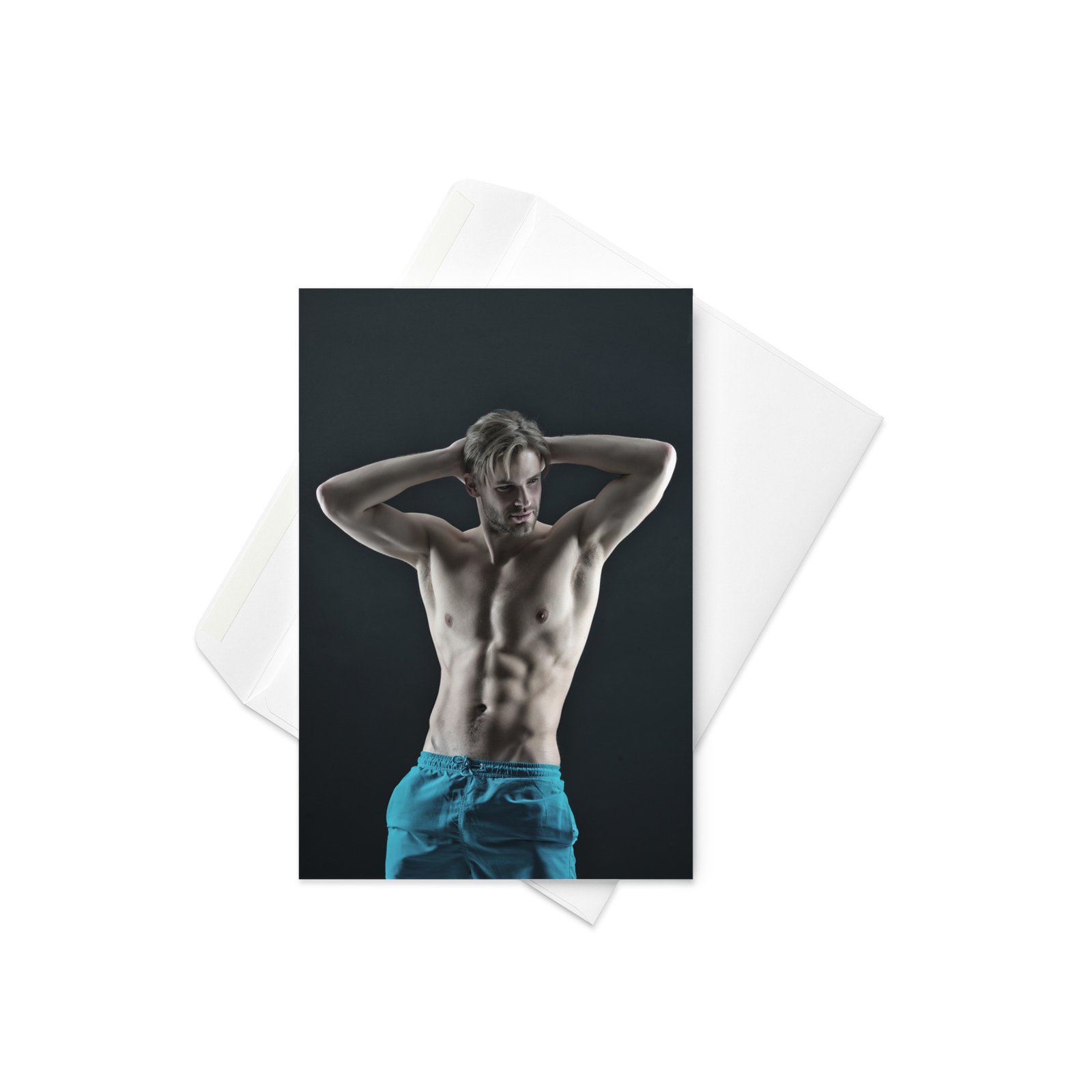The Blue Shorts Hot Guy Greetings Card