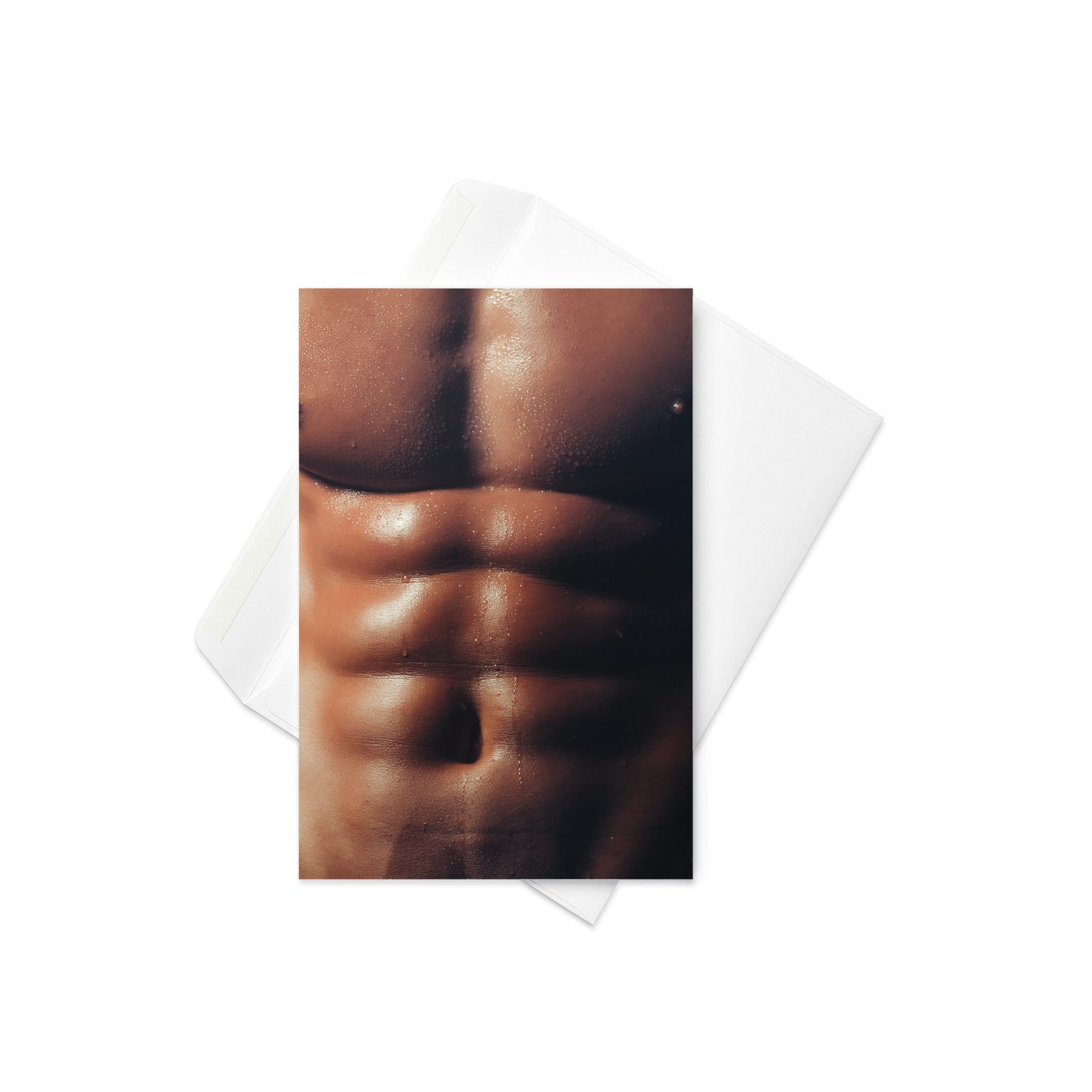 Sweaty Six Pack Greetings Card